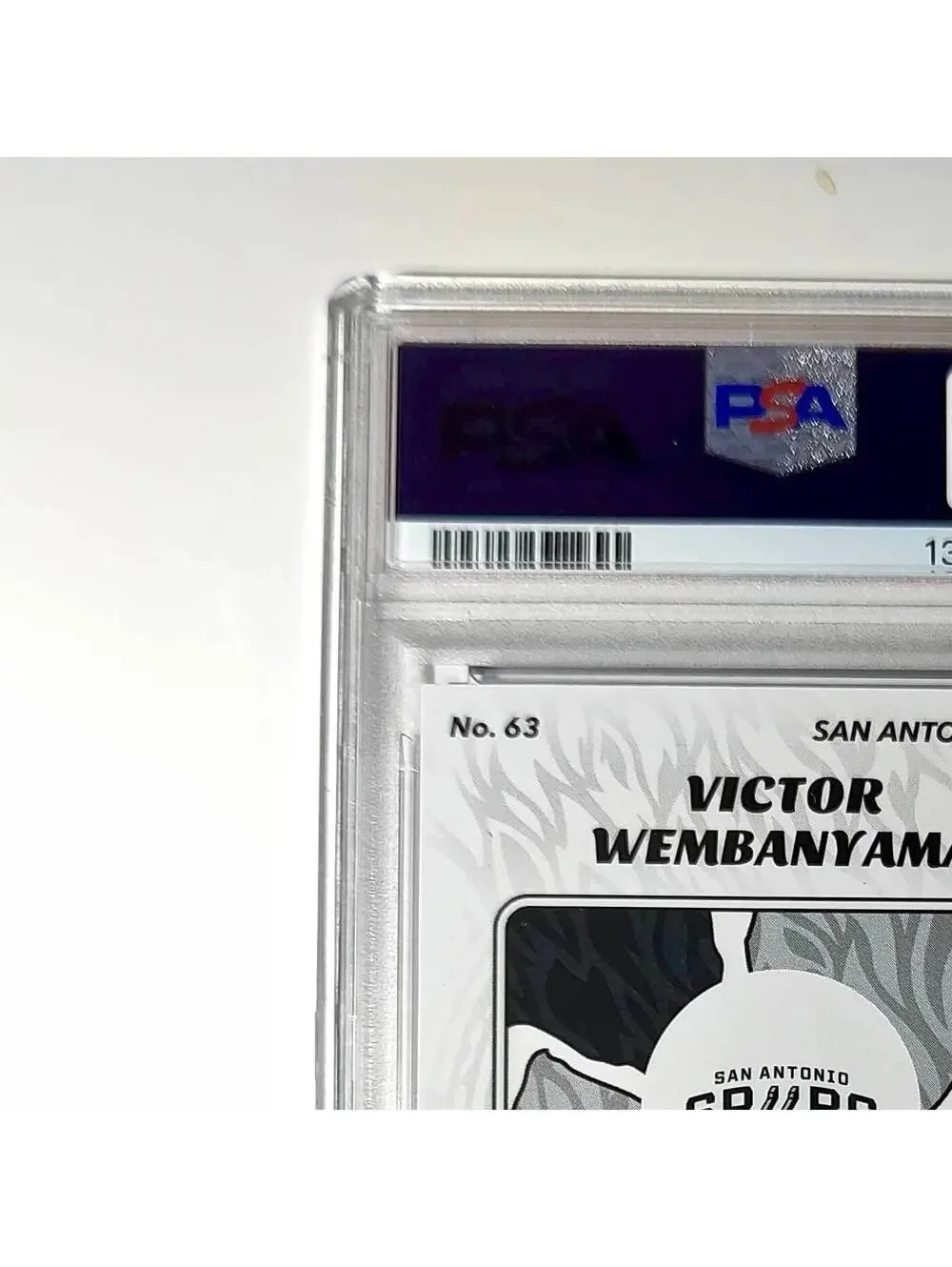 Victor Wembanyama 2024-25 Panini NBA #63 Sticker 42/75 Purple Foil PSA 7 NM